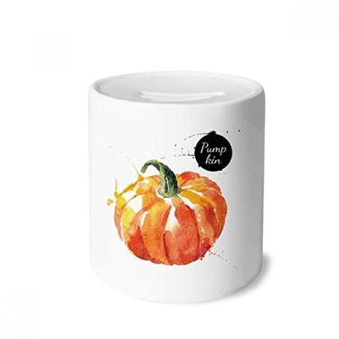 Imagem de DIYthinker Caixa de moedas de cerâmica saborosa de vegetais de abóbora, caixa de dinheiro saudável para presente de cofrinho