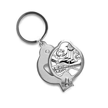 Imagem de Cortador de unhas chinês, espada, dragão, desenho, dedo, tesoura de aço inoxidável