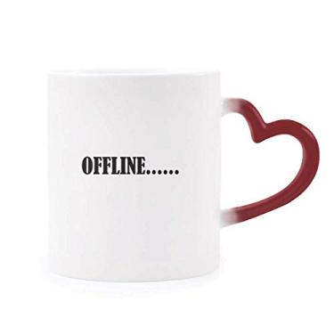 Imagem de Caneca de grés com personagens elegantes off-line sensível ao calor vermelha que muda de cor