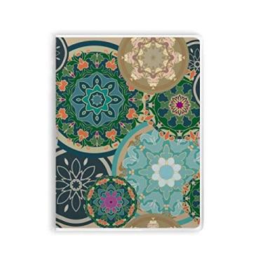 Imagem de Caderno de arte circular colorido em tecido de repetição de impressão capa de goma diário capa macia