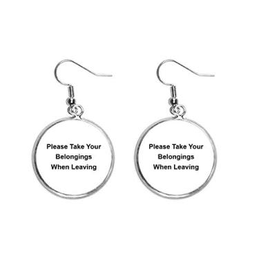 Imagem de Brinco de prata com símbolo preto Take Your Belongings joia feminina