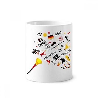 Imagem de Bandeira de futebol da Alemanha com padrão cultural, escova de dentes, suporte para caneta, copo de cerâmica