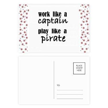 Imagem de Cartão postal Work Like Captain Play Like Pirate Christmas Flower Celebration Cartão postal Blessing
