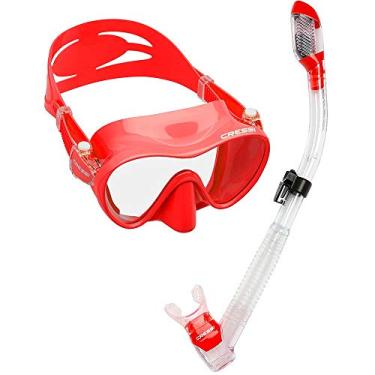 Imagem de Kit de Mergulho Máscara+respirador Cressi Frameless + Supernova Dry - Vermelho