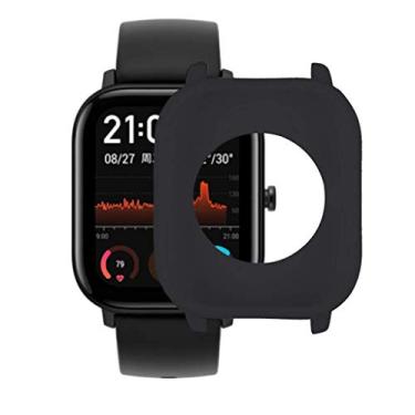 Imagem de Case Bumper Nsmart compatível com Huami Amazfit GTS - Nandos-Store (GTS, Preto silicone)