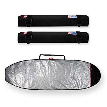 Imagem de CAPA PRANCHA STAND UP PADDLE REFLETIVA E ACOLCHOADA 11'1 A 11'6 + PAR RACK DE ESPUMA 65CM - MAORI EXTREME