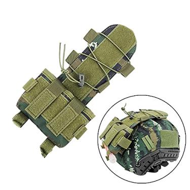 Imagem de bolsa tática de contrapeso de capacete, capa de capacete tática multiuso bolsa traseira removível bolsa de contrapeso de contrapeso de contrapeso de capacete tático airsoft bolsa (green1)