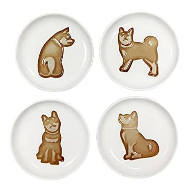 Imagem de 4 peças de pratos de tempero para alívio de gatos de cerâmica, tigela de mergulho, prato de sobremesa – 8,9 cm, Shiba, free