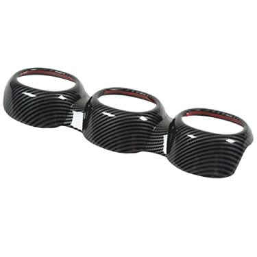 Imagem de Guarnição de Ar Condicionado Automotivo, Capa de Saída de Ventilação de Interior de Carro, Padrão de Fibra de Carbono, Vedação Portátil, à Prova de Ferrugem para Veículos