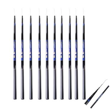 Imagem de Kit 10 Vara de Pesca Telescópica em Fibra de Vidro com Capa Protetora,de Mão Retrátil Caniço com 3 Metros a 5 Metros (Azul, 3,0M)