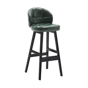 Imagem de Bancos de bar 73cm banco alto cadeira de bar de madeira luz cadeira de bar de luxo cadeira de bar de couro PU almofada cadeira traseira cadeiras de bar (cor: branco, tamanho: 1)