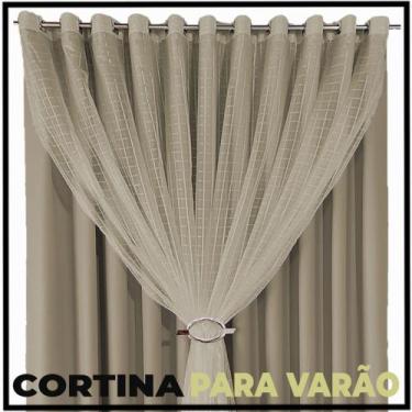 Imagem de Cortina Par Apartamento Blackout Fiori 5,50 X 2,30 Marro - Enxovais Br