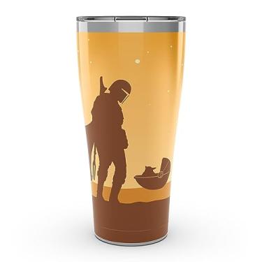 Imagem de Tervis Copo de viagem Star Wars - The Mandalorian - Desert Triple Walled Tumbler mantém as bebidas frias e quentes, 890 g Legacy, aço inoxidável