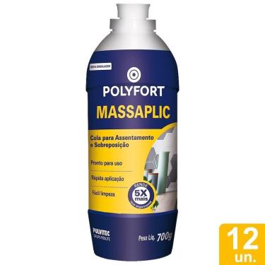 Imagem de Cola Azulejo Pulvitec Massaplic 700g - Embalagem com 12 Unidades
