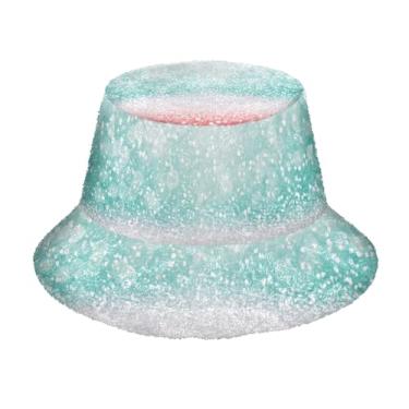 Imagem de Chapéu de pescador de pelúcia unissex fofo de inverno chapéu de pescador ao ar livre chapéu de pescador para mulheres e homens, Rosa brilhante verde, Tamanho Único