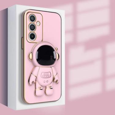 Imagem de Capa de suporte de telefone revestida de astronauta para Samsung Galaxy A14 A24 A34 A54 A74 A04 A04E F13 M13 4G 5G Capa de silicone, rosa, para A34 5G