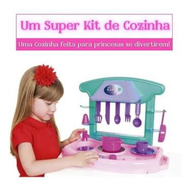 Imagem de Cozinha Infantil Princesas C Fogão Panelas E Talheres - Supertoys