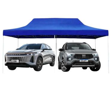 Imagem de Tenda Gazebo sanfonada em aço reforçado 3x6. Pesca, praia, garagem. Eventos.