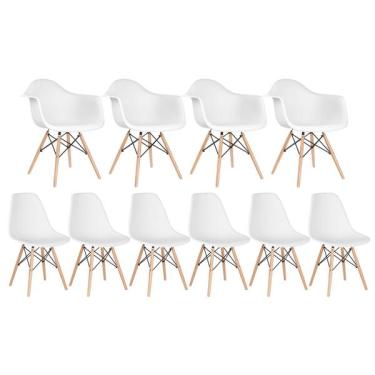 Imagem de Kit 4 Cadeiras Eames Daw Com Braços + 6 Cadeiras Eiffel Dsw