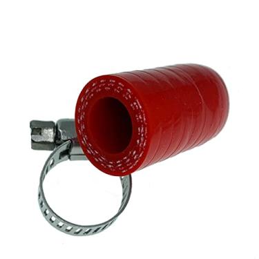 Imagem de Bekelan 11 mm (7/16") Tampa de refrigeração de silicone reforçada universal vermelha com braçadeira para aquecedor de bypass kit de tampa protetora de porta de água a vácuo