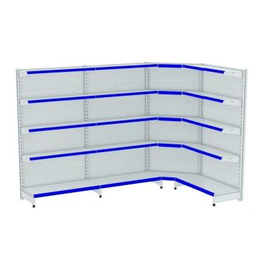 Imagem de Gondola Parede 170 Fit Ate 3 Metros 1 Canto Branco 20b Pe Az