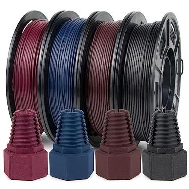 Imagem de iSANMATE Filamento de impressora 3D PETG de fibra de carbono, 1.75 mm, 2.5 kg, pacote de 4 cores (preto, vermelho, marrom, azul)