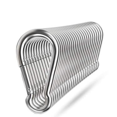 Imagem de Ganchos de pressão, clipe de metal de aço inoxidável 304, conector de corda resistente, pequeno grampo de pressão, chaveiro fivela para rede, conjunto de balanço ao ar livre, viagens, acampamento,
