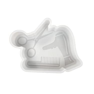 Imagem de Tesoura para secador de cabelo, pente freshie, molde de silicone, 12,7 x 12,7 x 2,5 cm, mão para contas aromáticas perfumadas, suprimentos de presente para estilista, resina, velas de carro, sabonete,