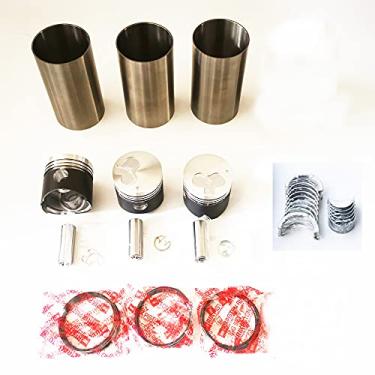 Imagem de Kit de reconstrução para revisão MITSUBISHI K3E + 1 peça de bomba de água + conjunto completo de juntas de cabeçote + rolamento da biela do virabrequim + kit de anel de revestimento de pistão (2 tipos