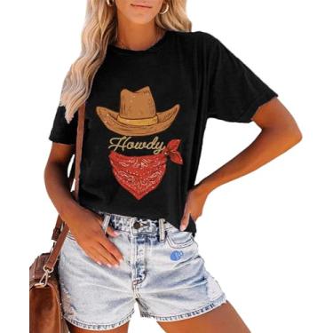 Imagem de Camiseta Howdy Cowboy Nashville Country Music Rodeo feminina Western Cowgirl, Howdy, G