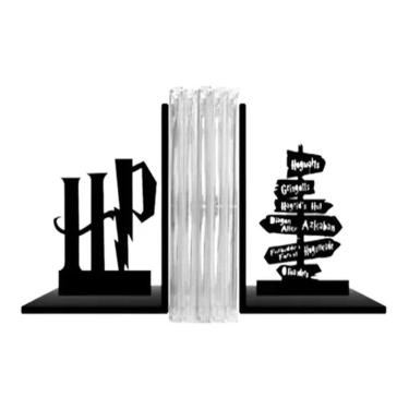 Imagem de Porta Livro Ou Cd Aparador Harry Potter Direções Decoração Cor Preto