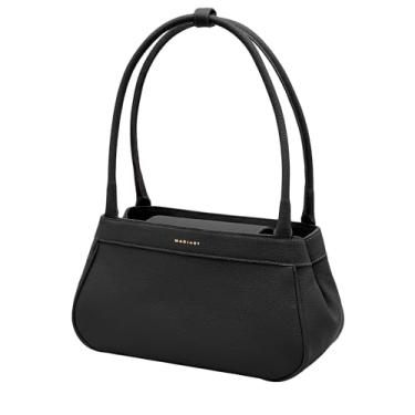 Imagem de Mariart Íris Bolsa Shoulder Feminina de Couro Bovino Legítimo (Preta)