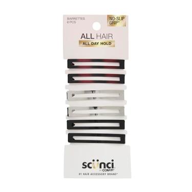 Imagem de Presilhas Scunci by Conair No-Slip Grip, cores neutras, pacote com 6