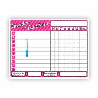 Imagem de Painel Magnético - Quadro De Tarefas Educativo Rosa 1 Irmã