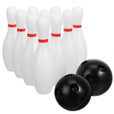 Imagem de Toddmomy Conjunto de boliche infantil, 1 conjunto pequeno de mini boliche, pequenos pinos de boliche, bolas para esportes internos, bolas de boliche, jogos esportivos para a família, conjunto de