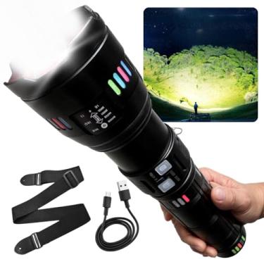 Imagem de Lanterna Tática Militar Mais Forte do Mundo, com LED Laser Pro de Alta Potência, Super Brilhante, Recarregável, Ideal para Pesca, Aventura e Segurança!