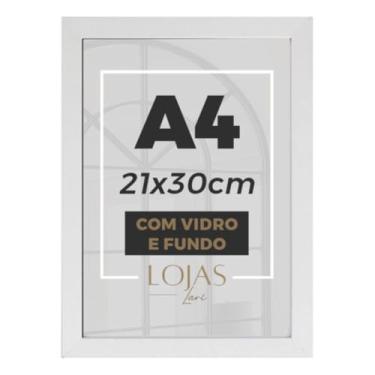 Imagem de Kit 2 Molduras A4 Certificado Diploma Foto Com Vidro 21x30cm (Branco)