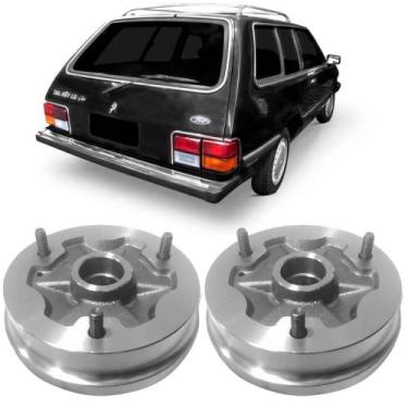 Imagem de Par Tambor Freio Belina Del Rey Corcel 78 a 92 Traseiro Com Cubo Hippe