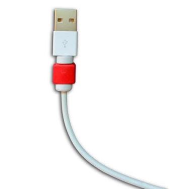 Imagem de Par de Protetor Para Cabos Lightning iPhone - Baú Do Viking, Vermelho