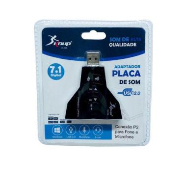 Imagem de Adaptador Placa De Som 7.1 Usb Fone Microfone Pc Notebook - Knup