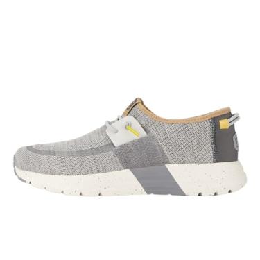 Imagem de Hey Dude Sirocco Sport Mode| Tênis masculino | Sapatos masculinos sem cadarço | Confortável e leve, Cinza-claro/branco, 45