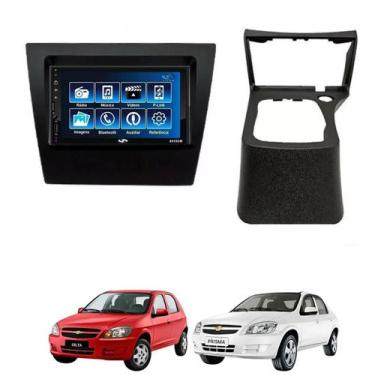 Imagem de Kit Multimídia Celta Prisma 2006 / 2015 Mp5 Bt Usb Fm Leitor SD Espelh