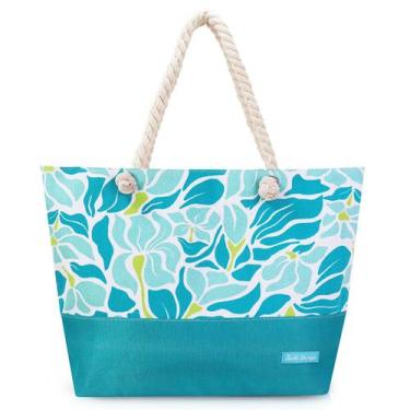 Imagem de Bolsa de Praia Feminina Piscina Feira Verão Grande Transversal Nylon -