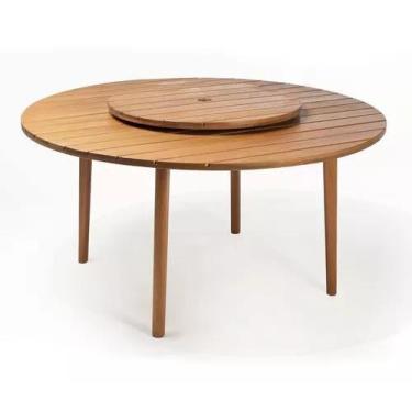 Imagem de Mesa Redonda Giratória - Eucalipto - 5 Lugares - 150x80cm - Naterial, 
