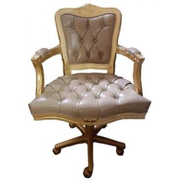 Imagem de Poltrona Luiz XV Base Giratória - Tommy Design - Móveis Lang, Dourado