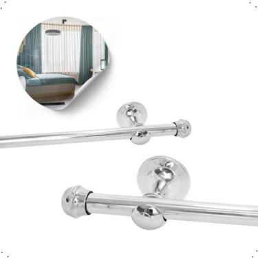 Imagem de Varão De Cortina Cromado 1,5metros Aluminio Sala Quarto 19mm - RG Shop