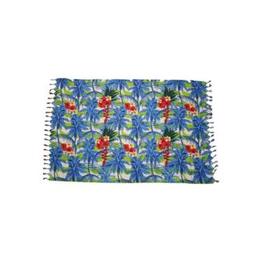 Imagem de Canga de praia Coqueiros/ Folhagem em poliéster - Corpo Dourado Moda P