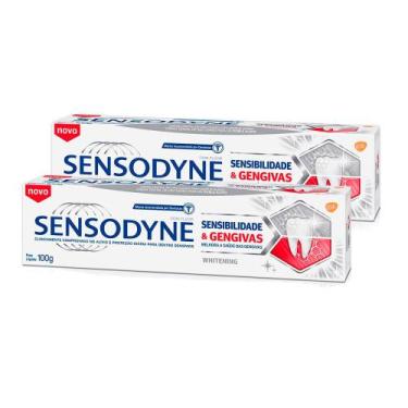 Imagem de Kit 2 Creme Dental Sensodyne Sensibilidade e Gengivas Whitening 100g
