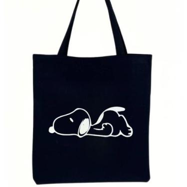Imagem de Bolsa Ecobag 100% algodão Black SNOOPY TIRED - CARIOCA MAIS