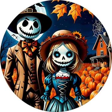 Imagem de Decoração Festa Halloween Cutie Painel Redondo Sublimado Grande em Tec